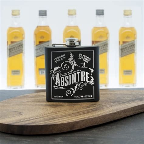 Personalised Absinthe Vintage Hip Flask T Factory
