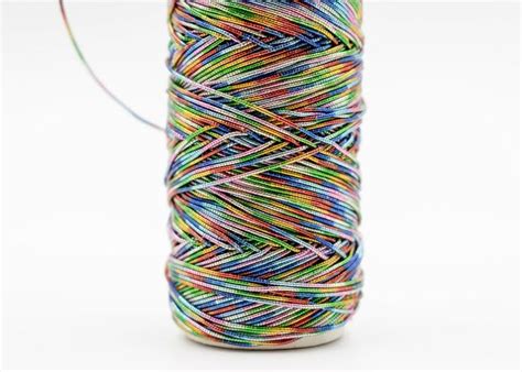 Rainbow Elastic Cord 50 Yard Metallic Stretch Beading Thread Etsy In