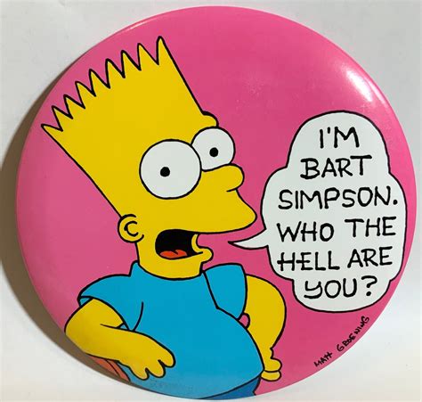 1980s Bart Simpson Button Giant 6 Inch Nos Original 80s Etsy