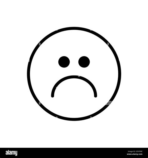 Sad Smile Icon Outline Pictogram Isolated On White Stock Photo Alamy