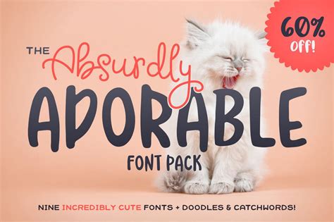 The Absurdly Adorable Font Pack 29283 Regular Font Bundles