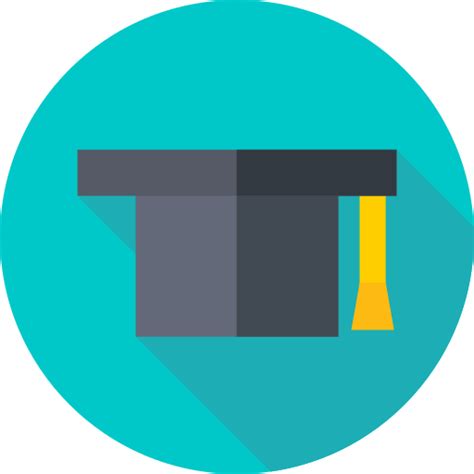 Graduation Cap Flat Circular Flat Icon