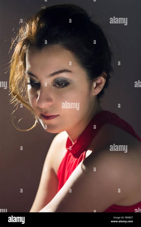 Beautiful Woman In Red Stock Photo Alamy