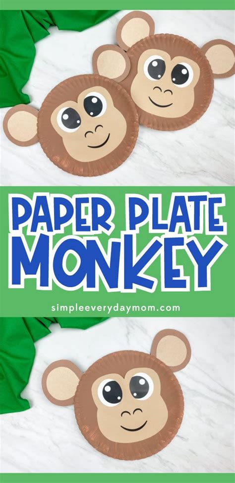 Paper Plate Monkey Craft In 2020 Monkey Crafts Kids Crafts Free