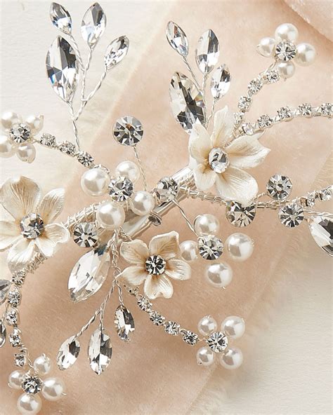 Gold Pearl And Crystal Wedding Hair Clip Gold Bridal Hair Clip Etsy