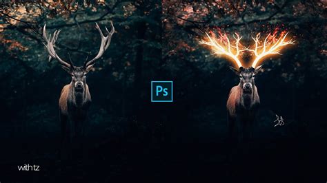 Photoshop Manipulation Tutorial Fire Glowing Deer Effect In