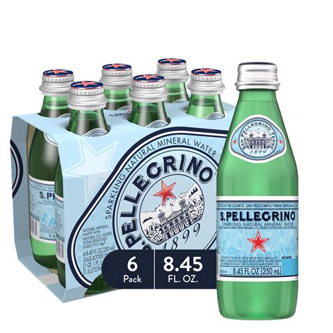 S Pellegrino Sparkling Natural Mineral Water 8 45 Fl Oz Glass Bottles 6 Count