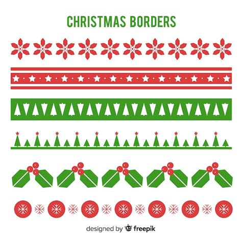 Free Vector Flat Christmas Borders Pack