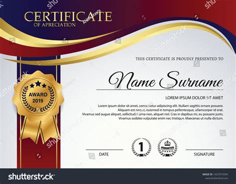 Beautiful Certificate Template Design With Best Royalty Free Stock