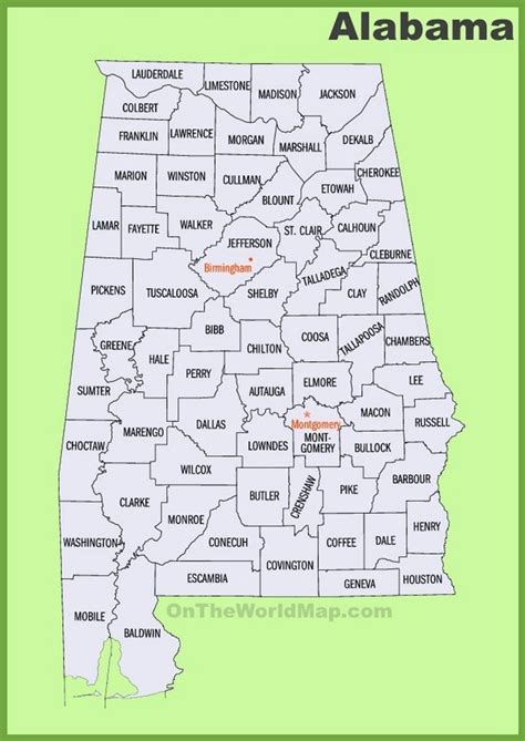 Alabama County Map In 2020 Alabama Creek Indian Map
