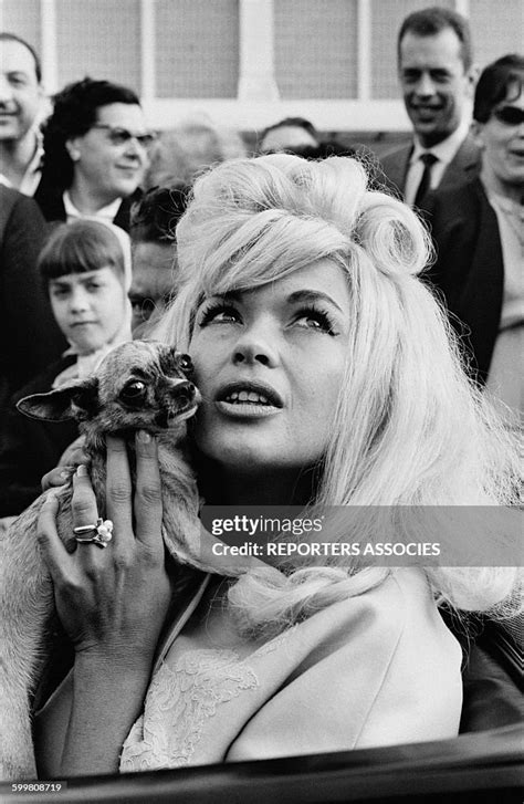 american actress jayne mansfield arrives at nice airport with her news photo getty images