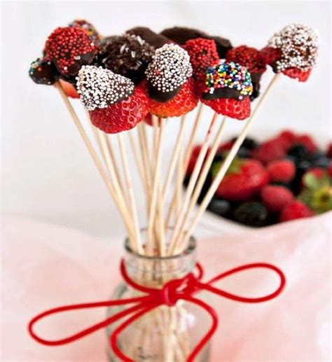 Chocolate Covered Strawberries On Sticks Chocolate Dipped Fruit