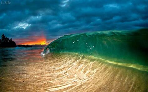 Hawaiian Sunset Surf Art Surfing Waves Hawaiian Sunset