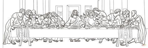 The Last Supper By Leonardo Da Vinci Coloring Page Free Printable