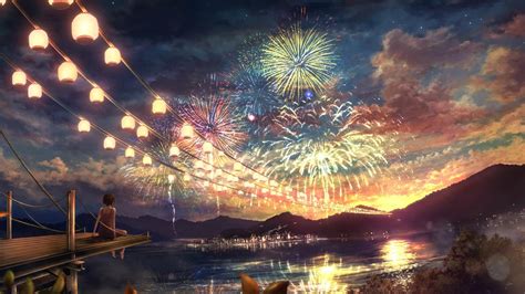 Customize and personalise your desktop, mobile phone and tablet explore and download tons of high quality anime wallpapers all for free! Anime Fireworks wallpaper - backiee