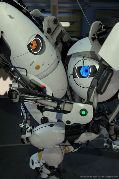 Download Portal 2 Co Op Robots Wallpaper For Iphone 4