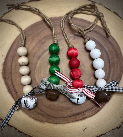 Wood Bead Christmas Ornaments Etsy