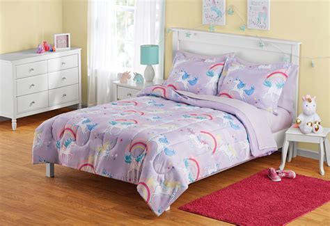Your Zone Unicorn Twin Bed In A Bag Coordinating Bedding Set Purple