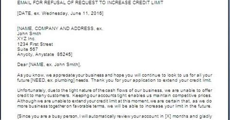 credit limit refusal letter