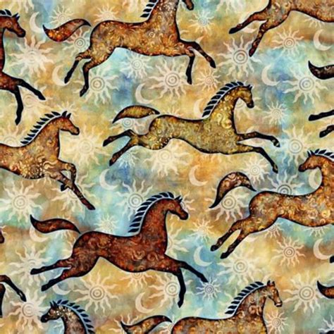 Qt Fabrics Southwest Reflections Painted Horses Fabric Per Etsy