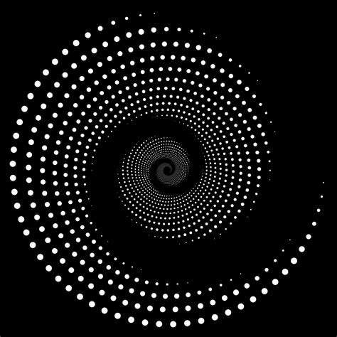 Optical Art Shape Design Spiral Dots Backdrop Abstract Monochrome