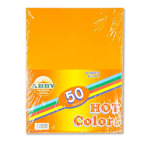Paquete De Hojas Colores Papel Bond Abby 50 Hojas Metropolis