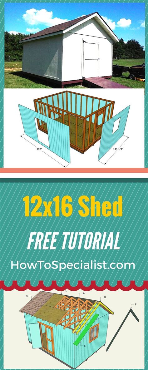 How To Build A 12x16 Shed Pdf Download Howtospecialist Diy Shed