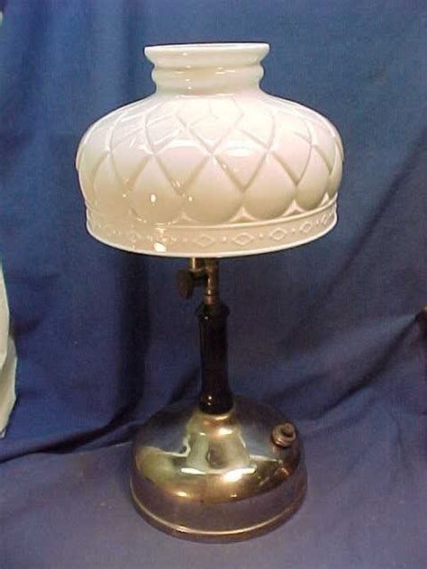 1920s Diamond Light Pressure Gas Table Lamp By Akron Lamp Co W Glass