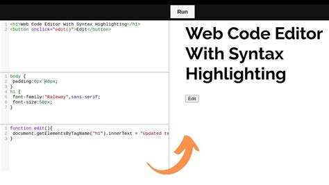 Create Your Own Code Editor With Syntax Highlighting Using Html Css