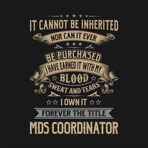 Forever The Title Mds Coordinator Mds Coordinator T Shirt Teepublic