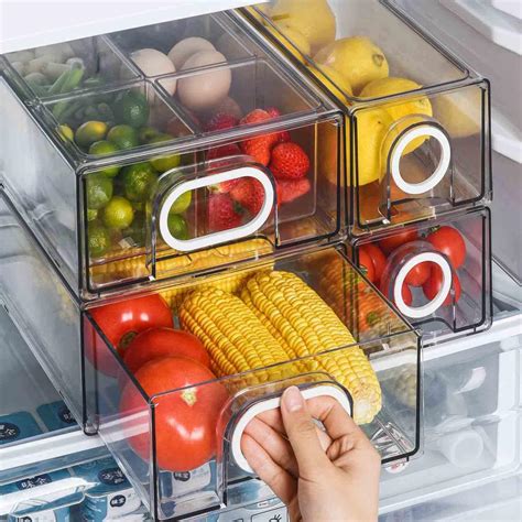 Refrigerator Organizer Bins Pantry Organization Drawers Cabinet