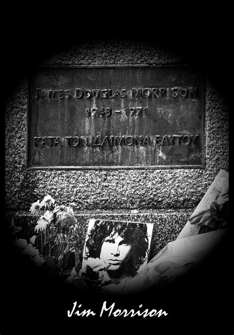 Jim Morrison Grave Pere Lachaise Cemetery Paris France Bw Photograph By