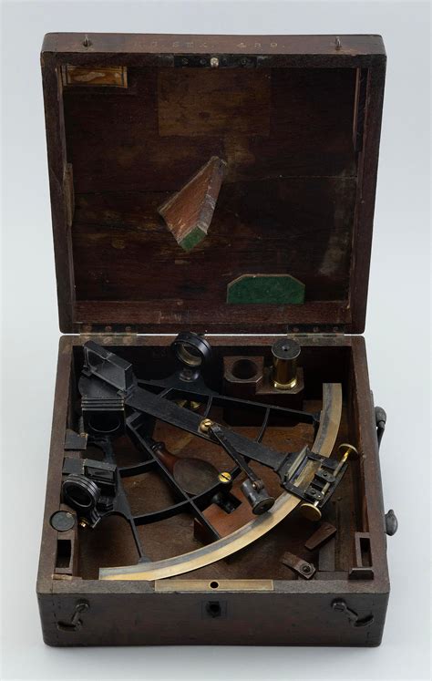 lot cased skeletonized frame sextant paris 19th century case height 4 5” width 10 25” depth
