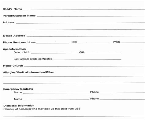 School Registration Forms Template Unique School Registration Form