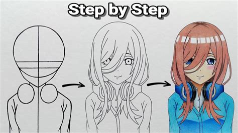 How To Draw Miku Nakano Step By Steptutorial For Beginners5