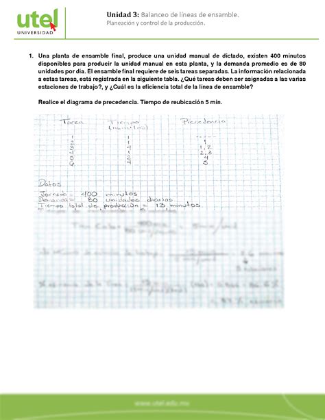 Solution Tarea Por Actividades Semana Planeaci N Y Control De La