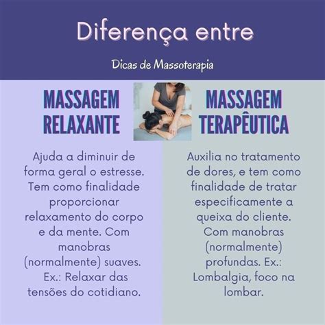 dicas de massoterapia on instagram “sabe a diferença entre massagem relaxante e massagem