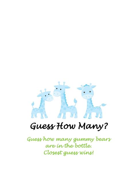 Guess How Many Gummy Bears Free Printable
