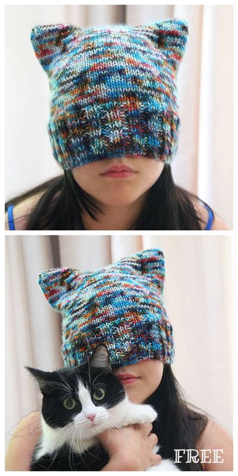 Knit Cat Ear Hat Free Knitting Patterns And Paid Knitting Pattern Cat