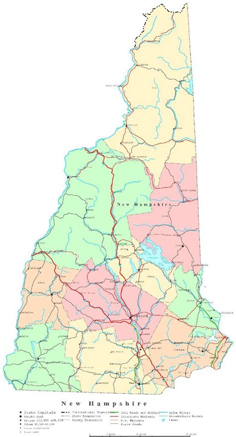 New Hampshire Printable Map