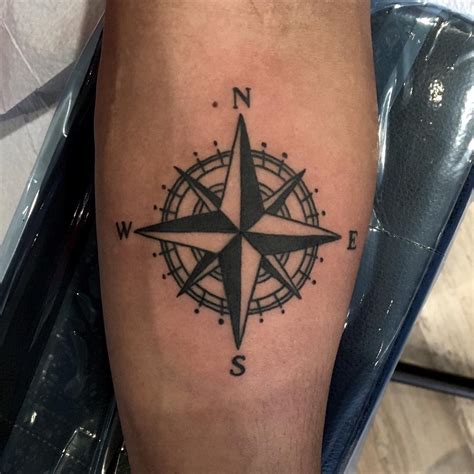 American Traditional Compass Rose Tattoo