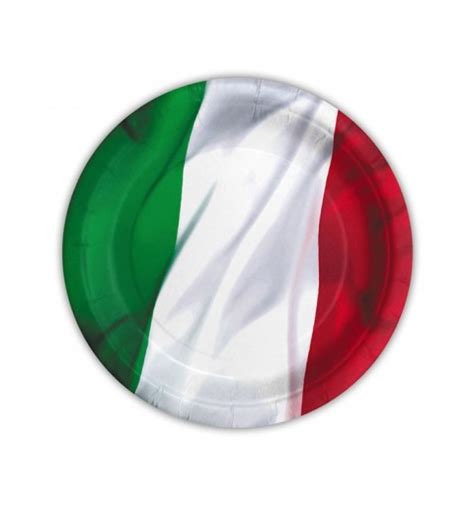 La bandiera italiana è un tricolore composto da tre bande verticali di uguali dimensioni. Piatti bandiera Italiana - tricolore