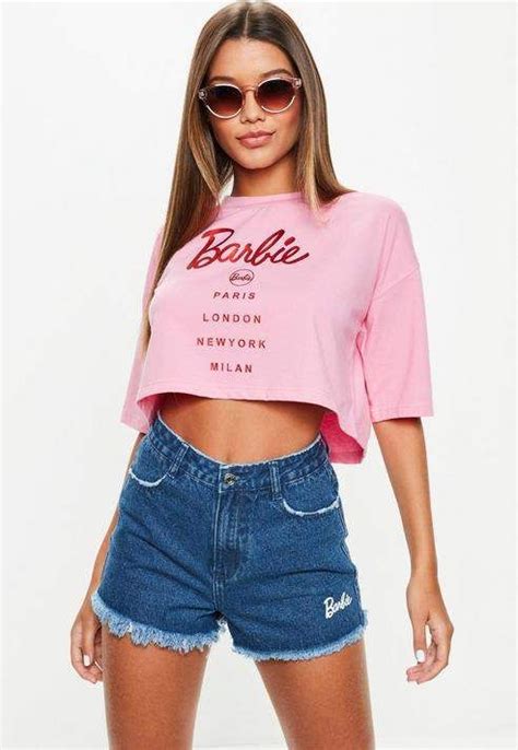 Missguided Barbie X Pink City Printed Crop Top Crop Top Outfits Tops Womens Tops