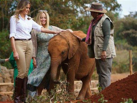 Melania Trump Fed Elephants Visited With Orphans And Wore A Hat