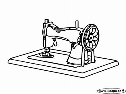 Sewing Machine Coloring Pages Template Needle Simple