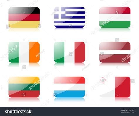 Glossy Vector Flags Set Two Flags Stock Vector 45131686 Shutterstock