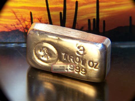 Hand Poured 3 Troy Oz 999 Pure Fine Silver Bullion Bar Hand Poured N15