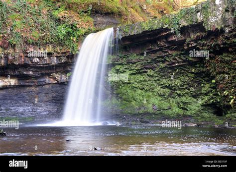 Autumn At Sgwd Gwladys Waterfall Ystradfellte Brecon Beacons National