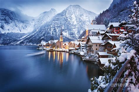 Winter View Of Hallstatt Traditional Photograph By Dzerkach Viktar Pixels