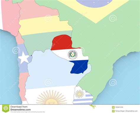 Map Of Venezuela With Flag On Globe Stock Illustration Illustration